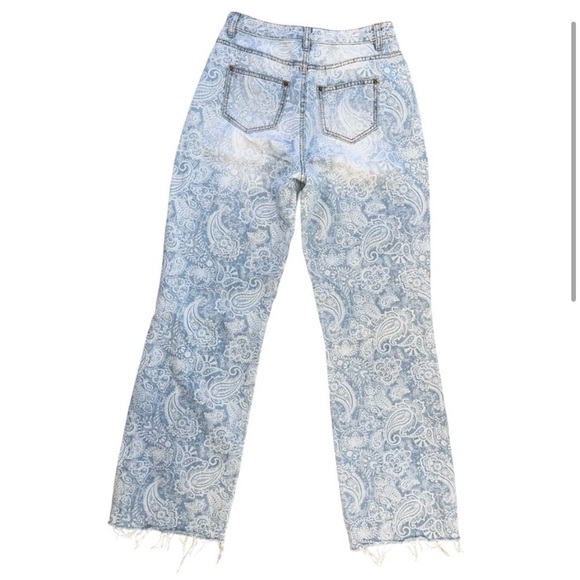 Tiger Mist Stassie Jeans in Paisley Print Wide Leg Medium - Picture 3 of 8